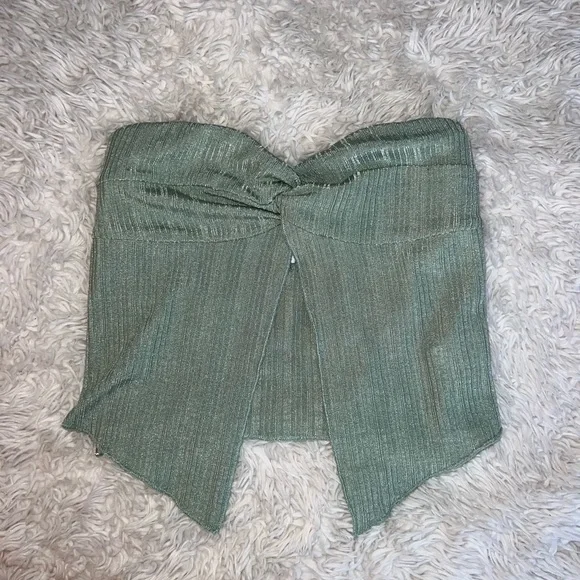 Princess Polly Strapless Green Top - Picture 3 of 5